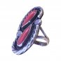 Vintage Navajo Native Indian Red Coral Sterling Silver Ring - Size 6.5