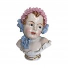 Antique Baby Girl Bust Figurine Sculpture Carl Thieme Dresden Porcelqin 19c Art