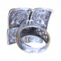 Antique Masonic Ring - Sterling Silver with Round Opal, Maltese Cross, and Chess