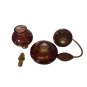 Antique Bohemian Crystal Perfume Bottle Decanter Jar Set with 24K Gold