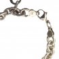 Vintage Cable Link Bracelet Designer Hologram Heart Charm - Sterling Silver 925