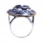 Antique Black Onyx Marcasite Ring Sterling Silver 925 German Biedermeier Sz 7.75