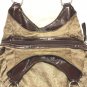 Giani Bernini Womens Cream Brown Shoulder Handbag Purse Bag