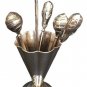 Antique Hazorfim Israel Umbrella 4 Toothpicks Holder Sterling Silver Judaica