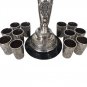 Antique Faberge Wine Horn Form Urn 12 Beakers Set 84 Silver Russian 1890s