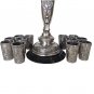 Antique Faberge Wine Horn Form Urn 12 Beakers Set 84 Silver Russian 1890s