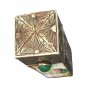 Antique Lipstick Case Cabochon Jade Repousse 800 Silver Enamel Boat Mirror
