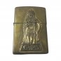 Brass Zippo Lighter Bradford Pa Usa Native American & Marcus Garvey Hero Coin