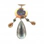 Vintage Jadeite Jade Necklace Tanzanite Aquamarine & Stingray Sterling Silver