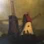 Dutch Antique Oil Painting Windmill Canvas Landscape Original Signed 18 Century