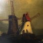Dutch Antique Oil Painting Windmill Canvas Landscape Original Signed 18 Century