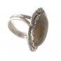 Vintage Navajo Petrified Wood Ring - Sterling Silver 925 Native Indian Size 10