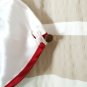 Azwell white satin t-shirt tunic short sleeve dark green -burgundy trims M