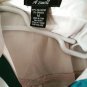 Azwell white satin t-shirt tunic short sleeve dark green -burgundy trims M