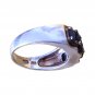 Women's Ring Antique Natural Dark Blue Oval Cut Sapphire Sterling Silver 925 Sz7