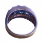 Women's Ring Antique Natural Dark Blue Oval Cut Sapphire Sterling Silver 925 Sz7