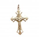 Antique Fleur De Lis Orthodox Catholic Cross Pendant Sterling Silver 950