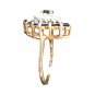 Women's Ring Antique Blue Sapphires Diamonds Cocktail 10K Solid Yellow Gold 5.75