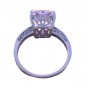 Women's Engagement Ring Vintage Princess Cut Lilac Amethyst Sterling Silver Sz 7