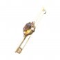 Brooch Pin Oval Cut Smoky Quartz Gold Sterling Silver Women's Antique Art Deco