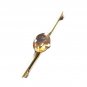 Brooch Pin Oval Cut Smoky Quartz Gold Sterling Silver Women's Antique Art Deco