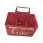 Antique Coke Caisse Familiale Plastic Box Carrier Handle 6 Bottles French Red