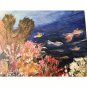 Rifka Corals Sea world Painting Oil On Canvas Signed Framed Antique