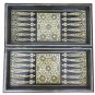 Vintage Black Beige Abalone Mother Of Pearl Inlayed Backgammon Chessboard