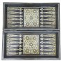 Vintage Black Beige Abalone Mother Of Pearl Inlayed Backgammon Chessboard