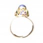 Lapis Lazuli Women's Ring Enamel Antique Art Nouveau Gold Vermeil Silver