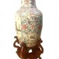 Antique Chinese Tall Porcelain White vase 3 Geichas Floral on a stand