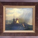 Dutch Antique Oil Painting Windmill Canvas Landscape Original 18 Century Dutch Antique Oil Painting Windmill Canvas Landscape Original 18 Century