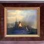 Dutch Antique Oil Painting Windmill Canvas Landscape Original 18 Century