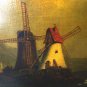 Dutch Antique Oil Painting Windmill Canvas Landscape Original 18 Century