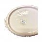Toscany Japan Oval Casserole Dish with Handles and Lid White Glazed Ceramics