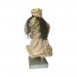 Rare Vintage Paper Mache Doll Figurine  From Mexico Woman Churning On Pedestal