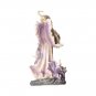 Antique vintage Enchanted Gardens Fairy Flowers Figurine Purple Pink Resin