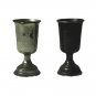 2 Liqueur Shots Cordial Goblets Stemware VTG Silverplate Antique  2.75"
