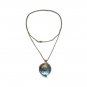 Vintage Mosaic Shell Silver Plated Pendant Necklace