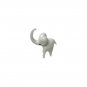 Vintage Elephant Figurine White Porcelain Trumpeting Small Mini