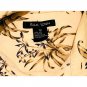 Vintage Silk Icon Men`s Shirt Hawaiian 100% Silk Beige Short Sleeve Button-Up L