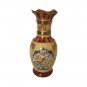 Vtg Satsuma Flower Vase Birds Japanese Satsuma Moriage Fluted Rim Handpainted