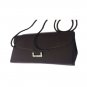 Purse Clutch Handbag Dark  Brown Rhinestones Buckle Elegant Evening NWOT