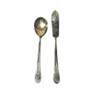 Antique Spoon & Butter Knife Spoon & Knife Set AA Silver Plated Floral Pattern Antique Spoon & Butter Knife Spoon & Knife Set AA Silver Plated Floral Pattern