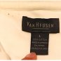 Vintage Van Heusen Men`s Polo Gold Shirt 100% Cotton White Short Sleeve L