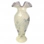 D Frederick Fenton Vase Opalescent Swirl Purple Flower & Rim Signed