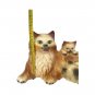 Vintage Great Plains Cat & Two Kittens Glazed Ceramic Figurine Sculpture Decor