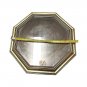 Vintage Octagonal Gold Metal Framed Accent Mirror Regency Decor 14"