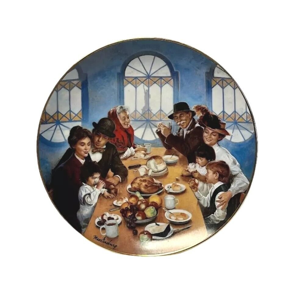 Franklin Mint The Ellis Island Plate 1892-1992 Centennial- Giving Thanks