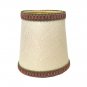 Vintage Small Lamp Shade Bulb Mount lot of 15 Fabric Linen Beige Red 4.5" tall